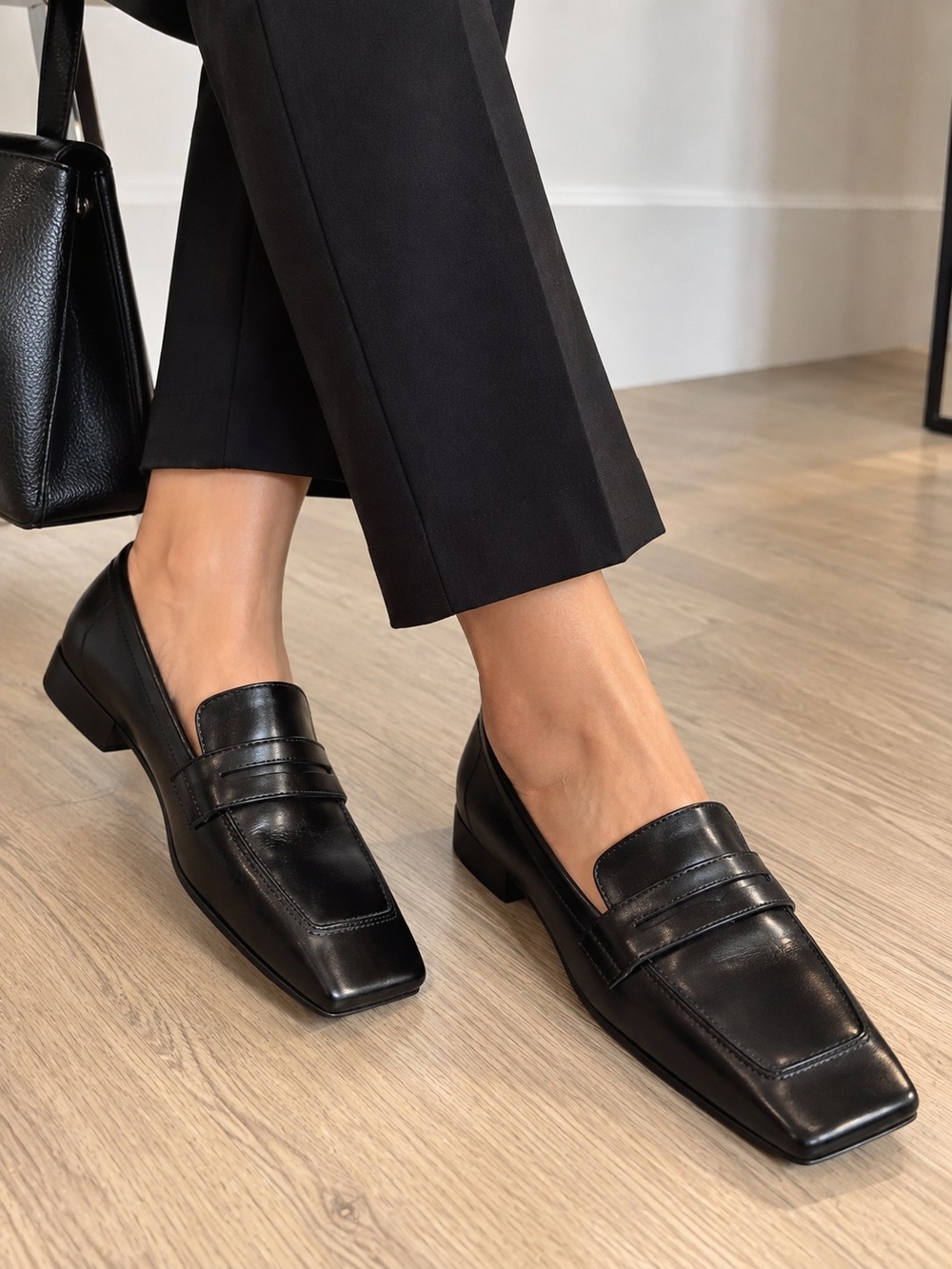 CHARLES & KEITH Black Square Toe Loafers Size EU-40,US-9
